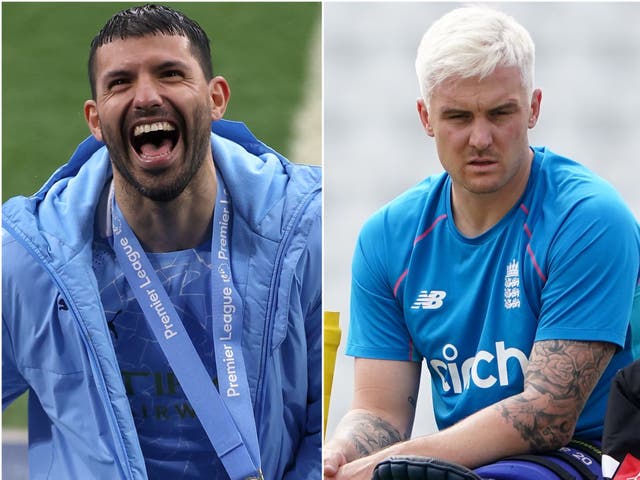 <p>Sergio Aguero and Jason Roy</p>