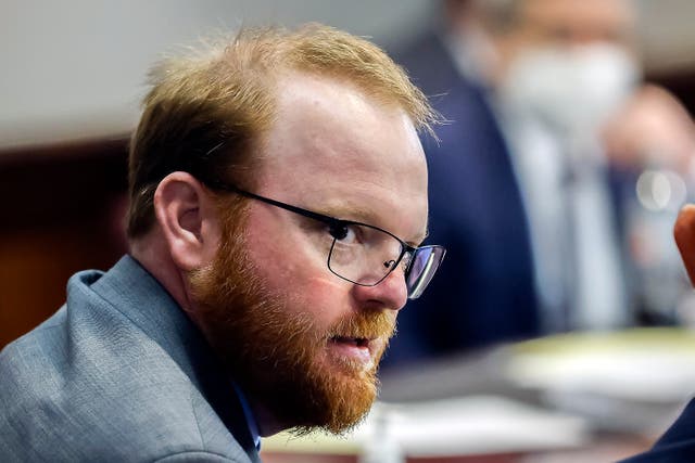 <p>Travis McMichael during his sentencing in Glynn County Courthouse on Friday</p>