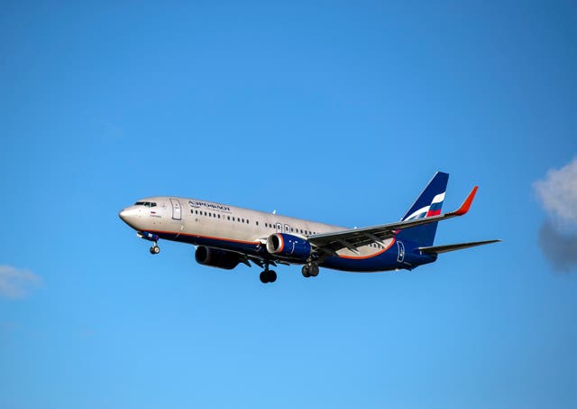 <p>An Aeroflot Airlines Boeing 737 (Steve Parsons/PA)</p>
