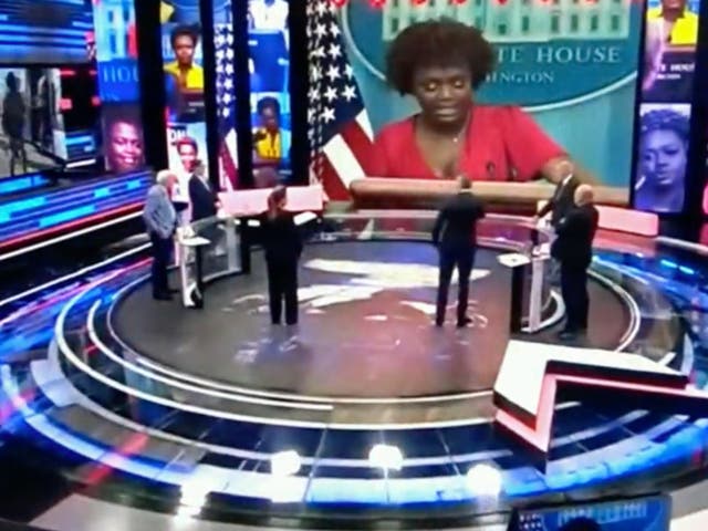 Los anfitriones de Russia-1 apuntaron a Karine Jean-Pierre esta semana