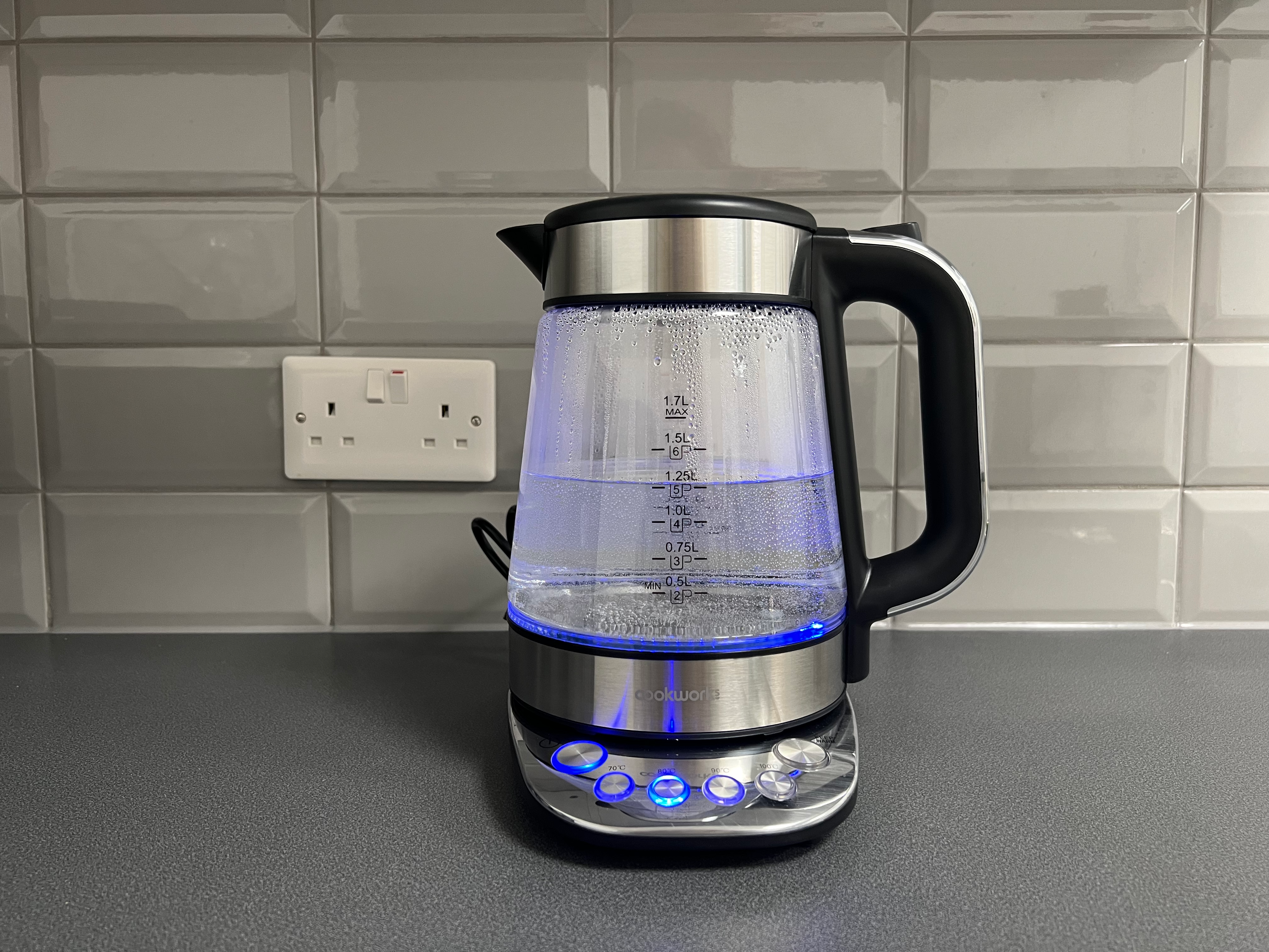 Cookworks variable temperature glass kettle