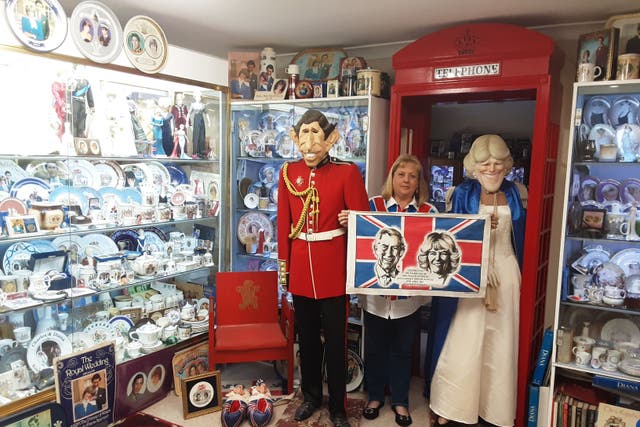Jan Hugo among her royal memorabilia collection in Australia (David Hugo/PA)