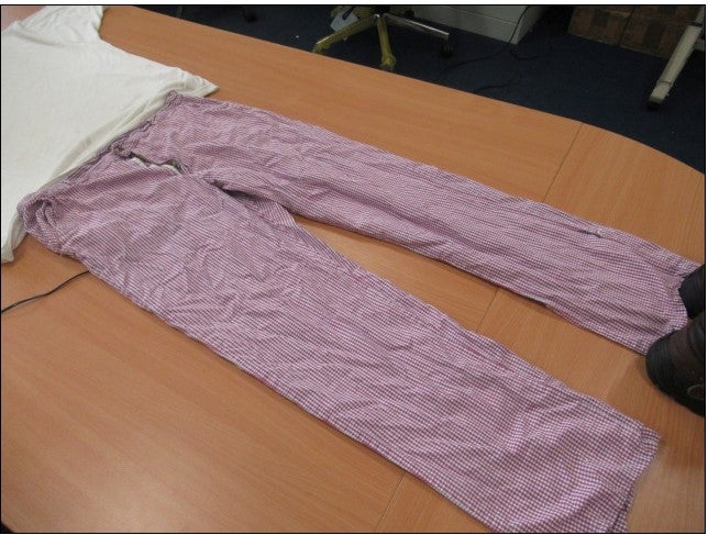 He escaped wearing his chef’s uniform which include red and white chequered trousers