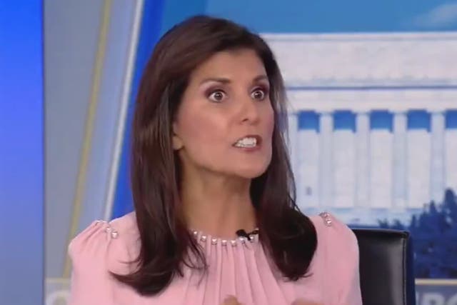 <p>Former Republican presidential candidate Nikki Haley appears on Fox News on Tuesday 13 August 2024</p>