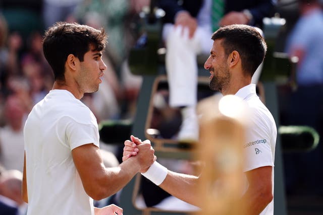 <p>Carlos Alcaraz (left) believes that Novak Djokovic (right) has made a smart decision in hiring Andy Murray as his new coach </p>