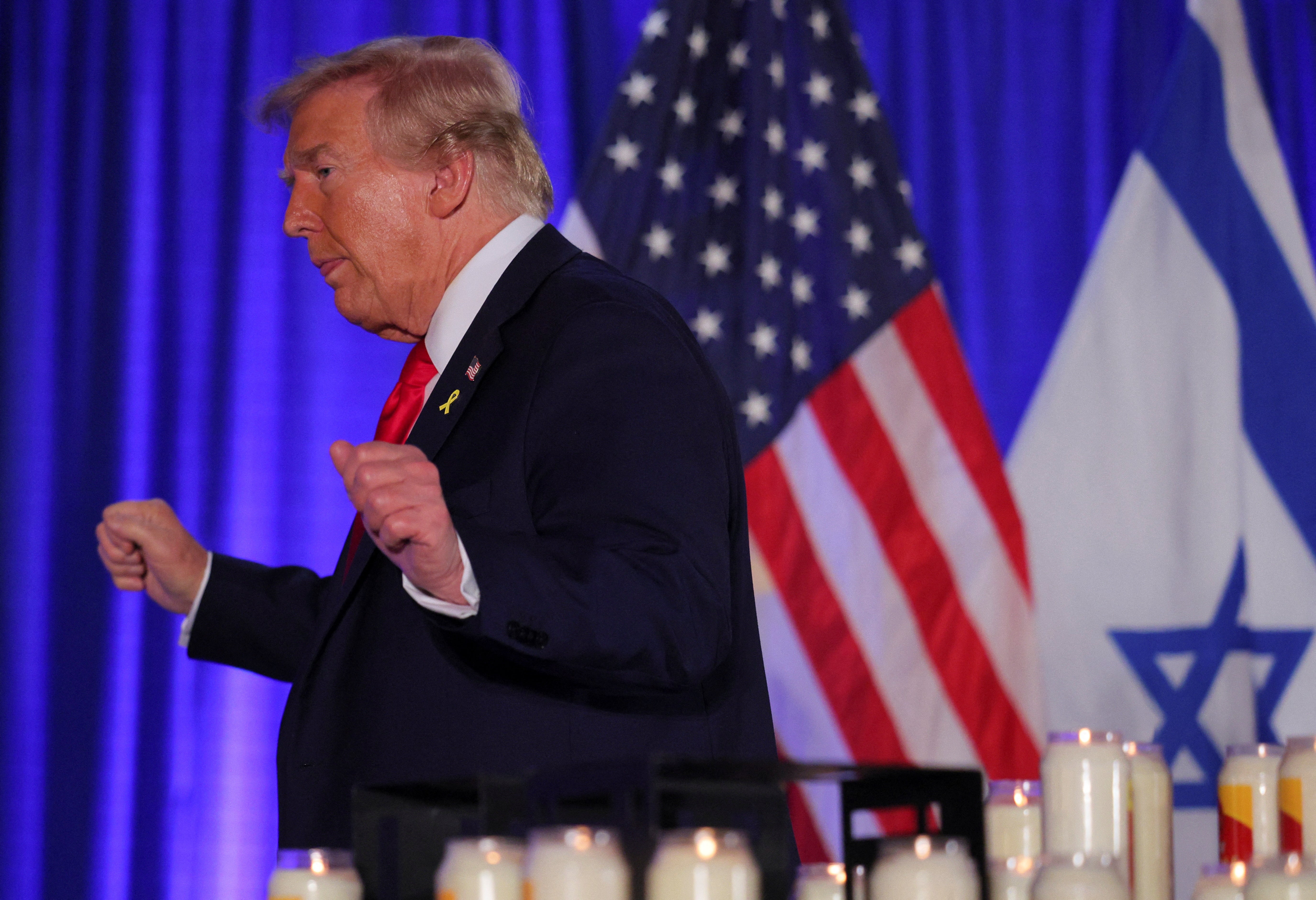 Trump attends as event commemorating the one-year anniversary of the October 7 Hamas attacks on Israel