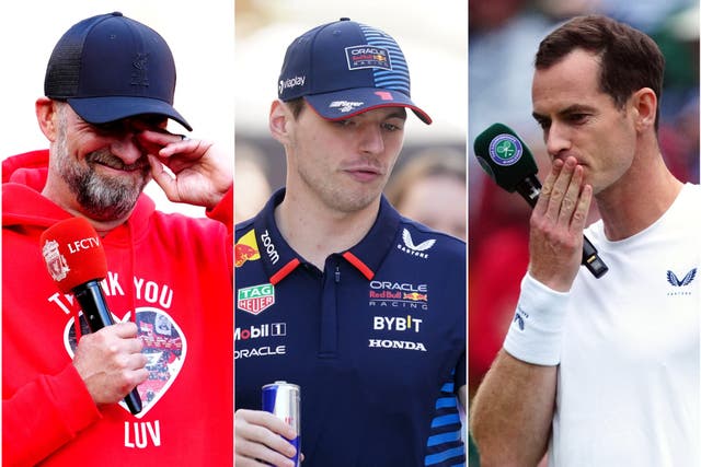 Jurgen Klopp, Max Verstappen and Andy Murray provided some of the year’s most memorable soundbites (Peter Byrne/David Davies/Mike Egerton/PA)