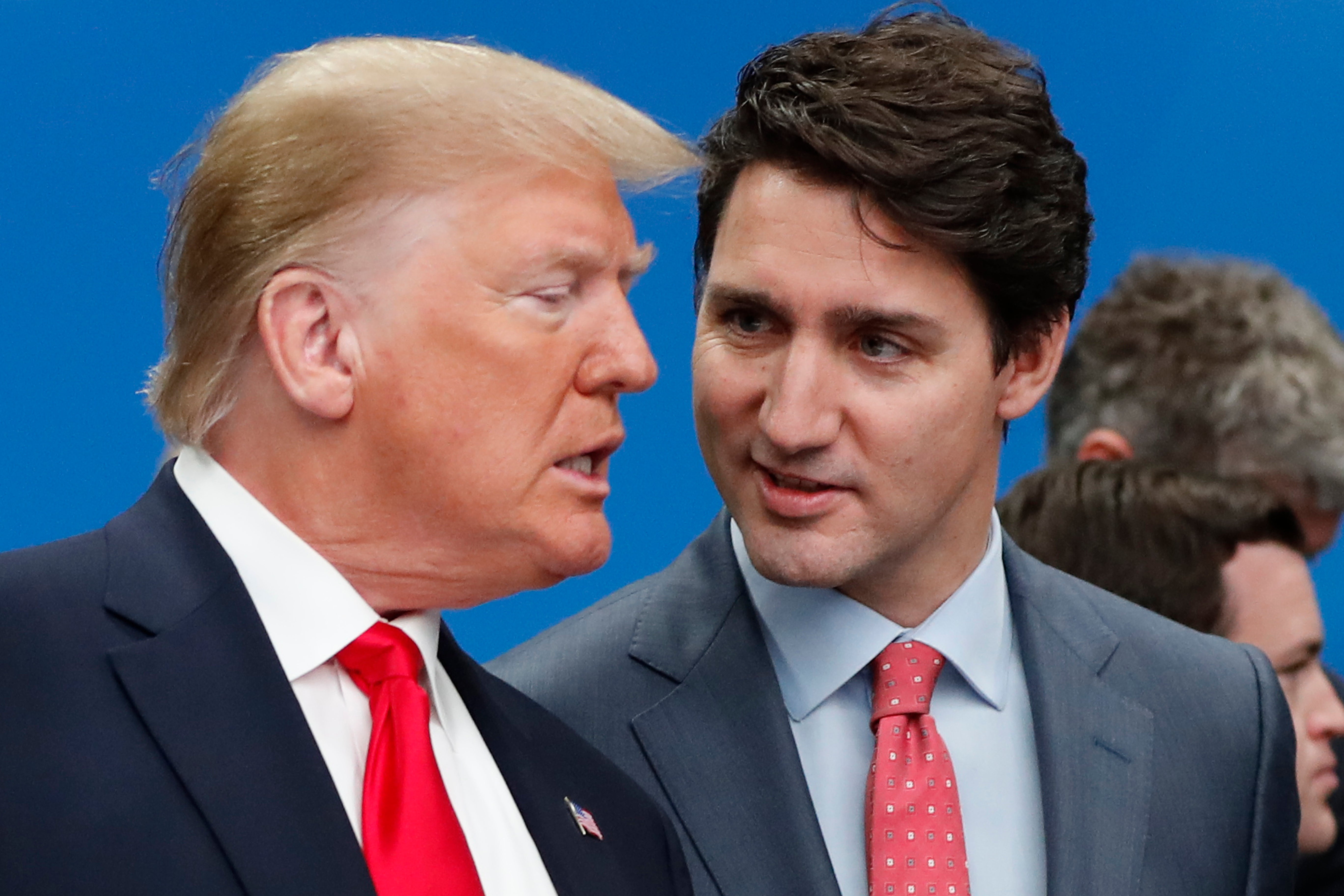 U.S. President Donald Trump, left, and Canadian Prime Minister Justin Trudeau in 2019