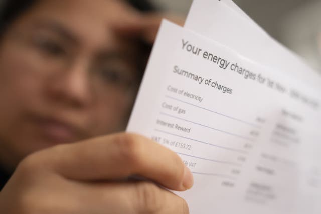 The average energy bill for households across England, Scotland and Wales has increased by 1.2% as of Wednesday after Ofgem raised its price cap in response to wholesale prices (Danny Lawson/PA)