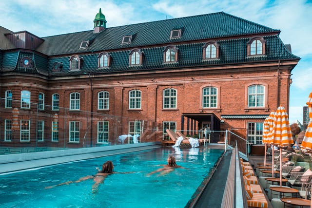 <p>Villa Copenhagen’s rooftop swimming pool is a great place for the family</p>