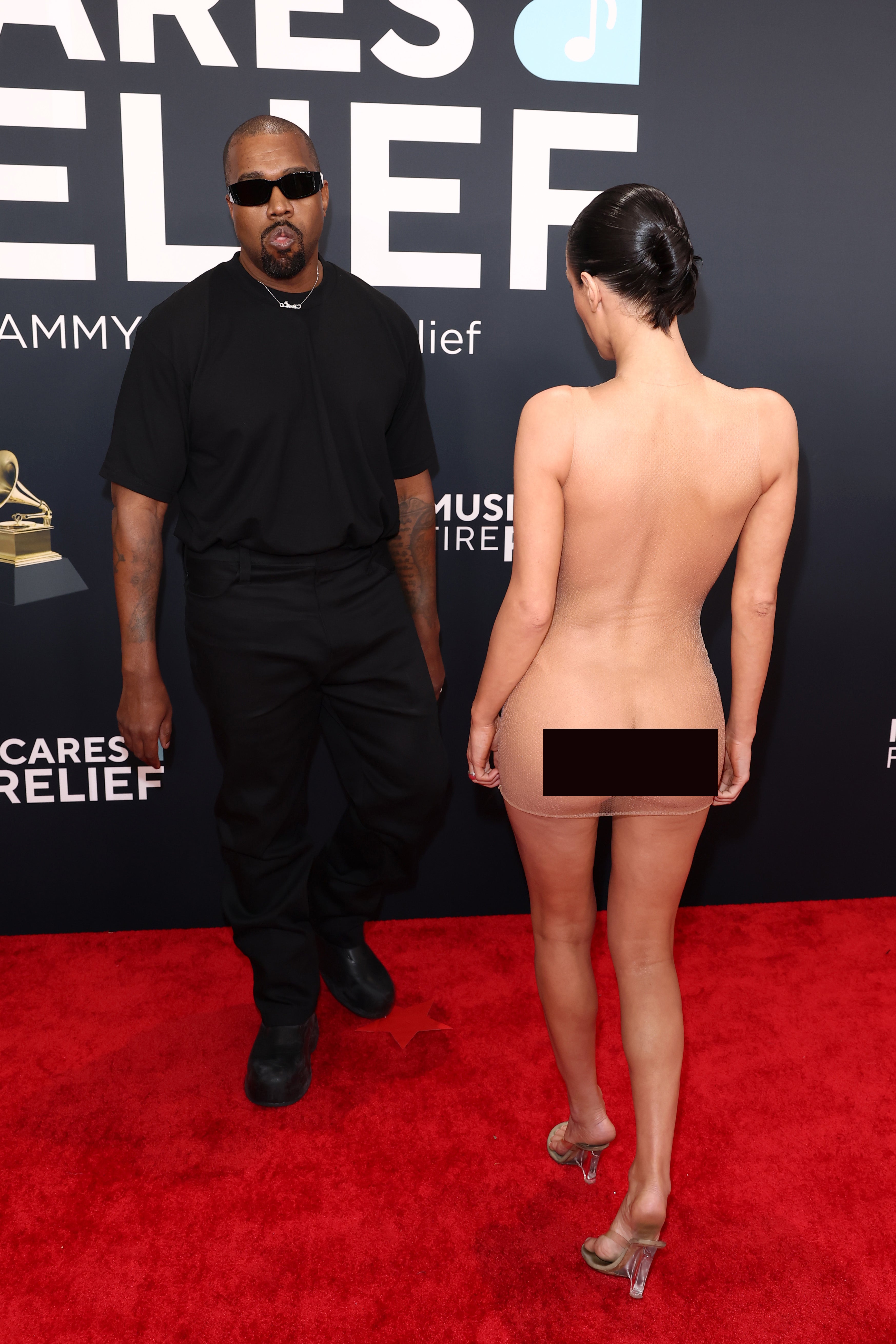 Kanye West and Bianca Censori at the 2025 Grammy Awards