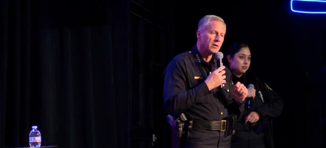 <p>Speaking to immigrant communities in Dallas Wednesday, DPD interim chief Michael Igo said he wanted life to continue as normal and insisted that he did not want a climate of fear</p>