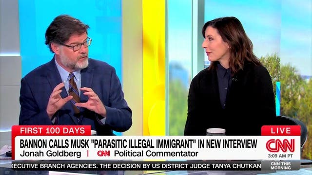 <p>CNN panelists Jonah Goldberg and Lulu Garcia-Navarro say that JD Vance should be "concerned" to the point of "day-drinking" over the chummy relationship between Elon Musk and Donald Trump.</p>