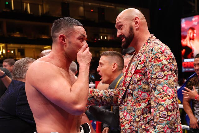 <p>Tyson Fury (right) with former training partner Joseph Parker</p>