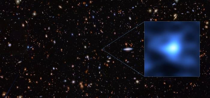 Scientists have discovered oxygen in the most distant known galaxy. The findings suggest they can form more rapidly than was previously believed