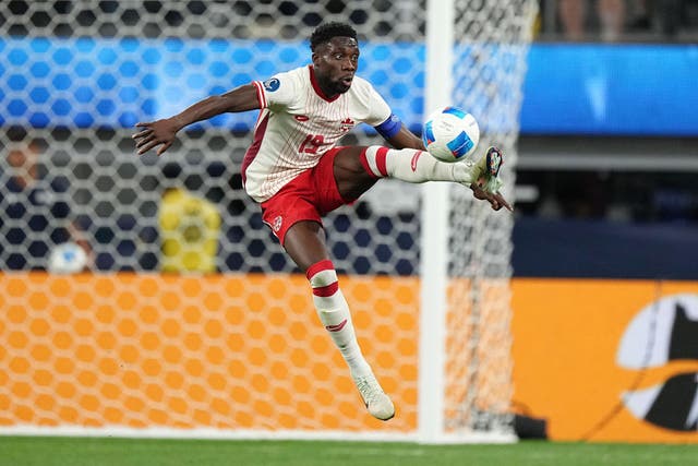 <p>Alphonso Davies suffered a season-ending injury while on Canada duty</p>
