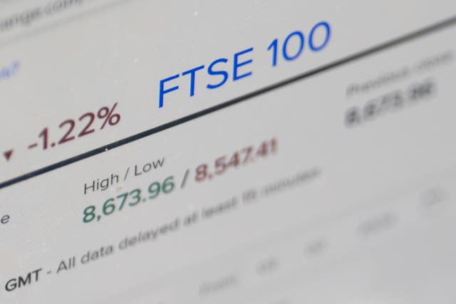 London’s top index finished 0.08%, lower at 8,658.85 (Danny Lawson/PA)