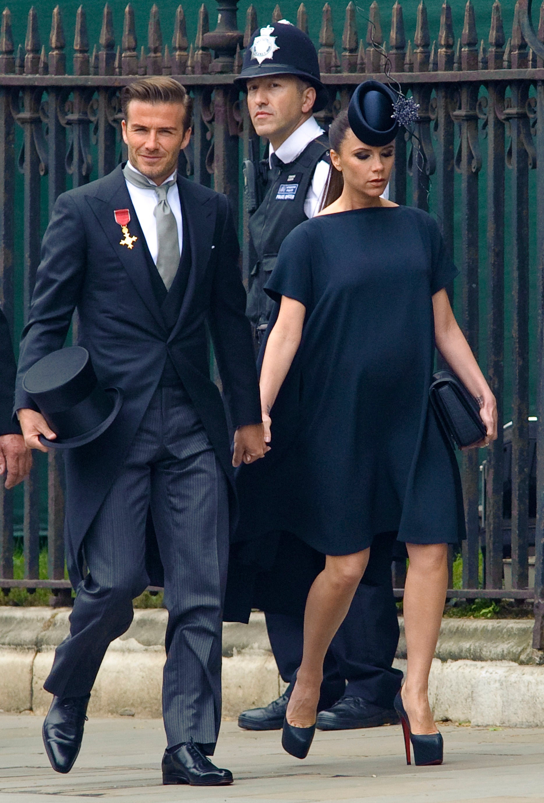 Beckham showcased his new smart style at the royal wedding (Fiona Hanson/PA)