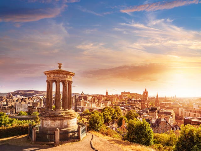 <p>Sunset over Edinburgh from Calton Hill</p>