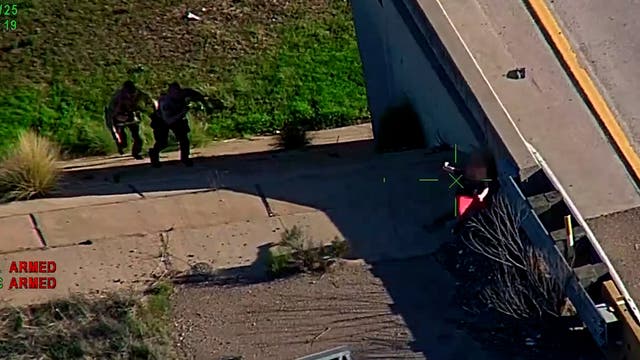 <p>Heart-stopping moment police rescue 11-year-old autistic boy after he wandered on to freeway</p>