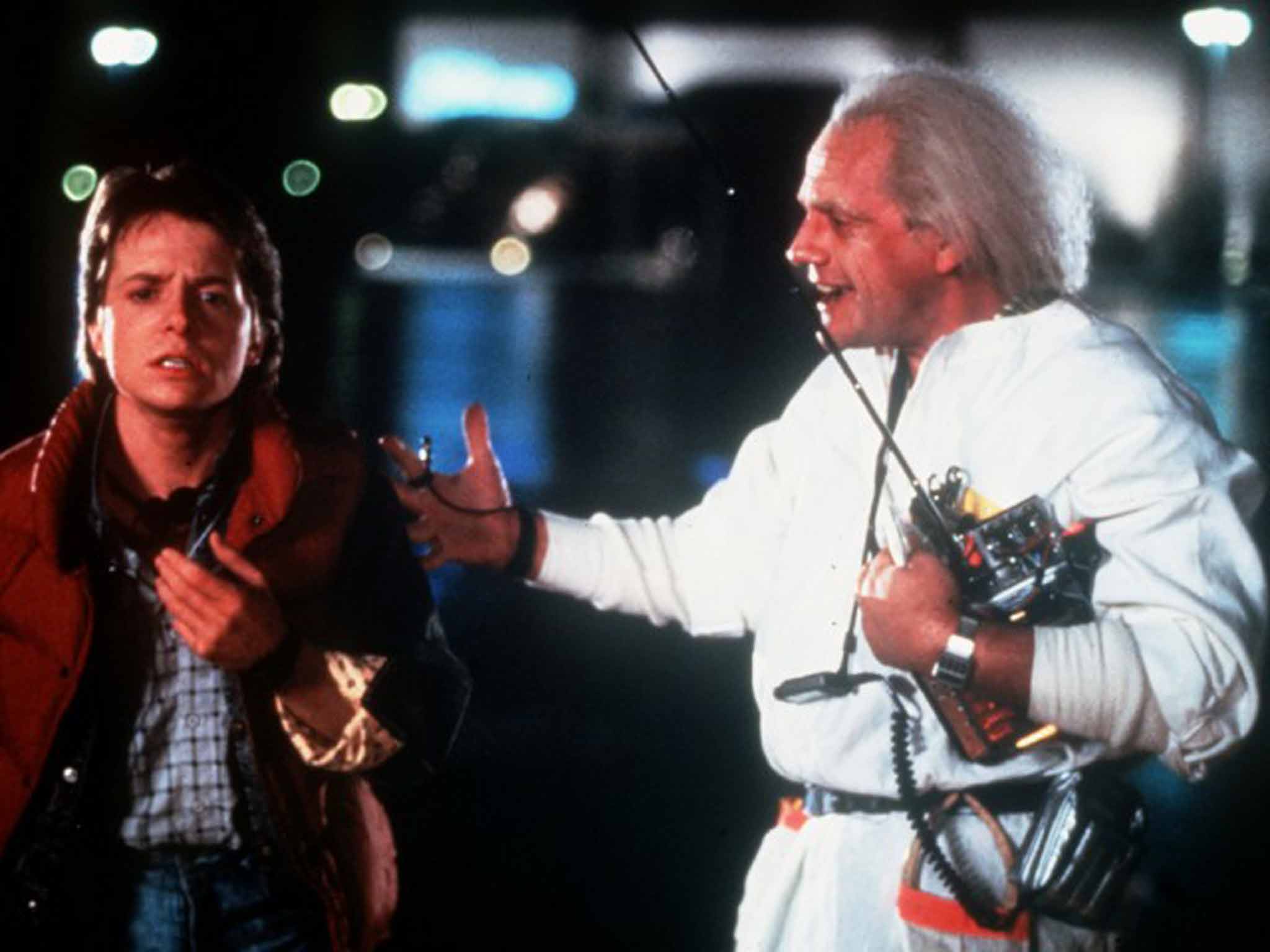 Michael J Fox and Christopher Lloyd in Back to the Future