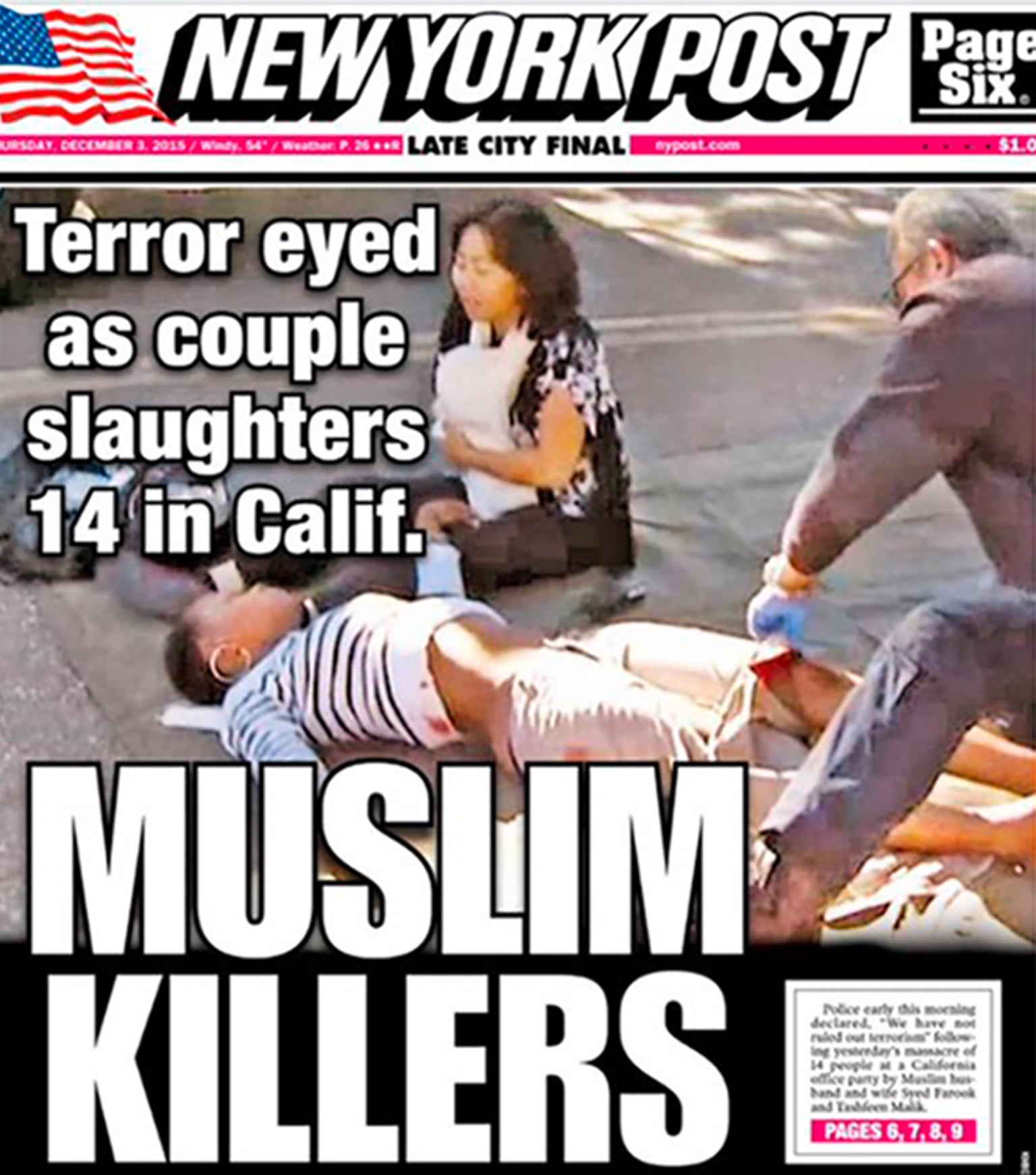 The New York Post digital cover received scores of criticism from readers. New York Post