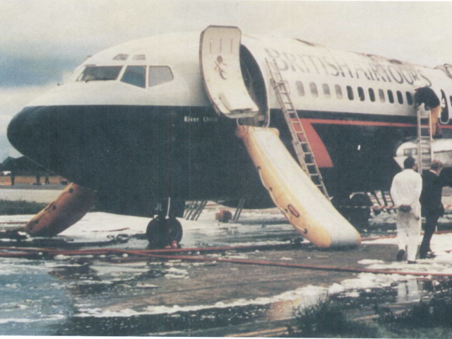 Fire tragedy: the last fatal accident involving a British Airways plane, at Manchester in 1985, led to radical improvements to make aircraft fires survivable